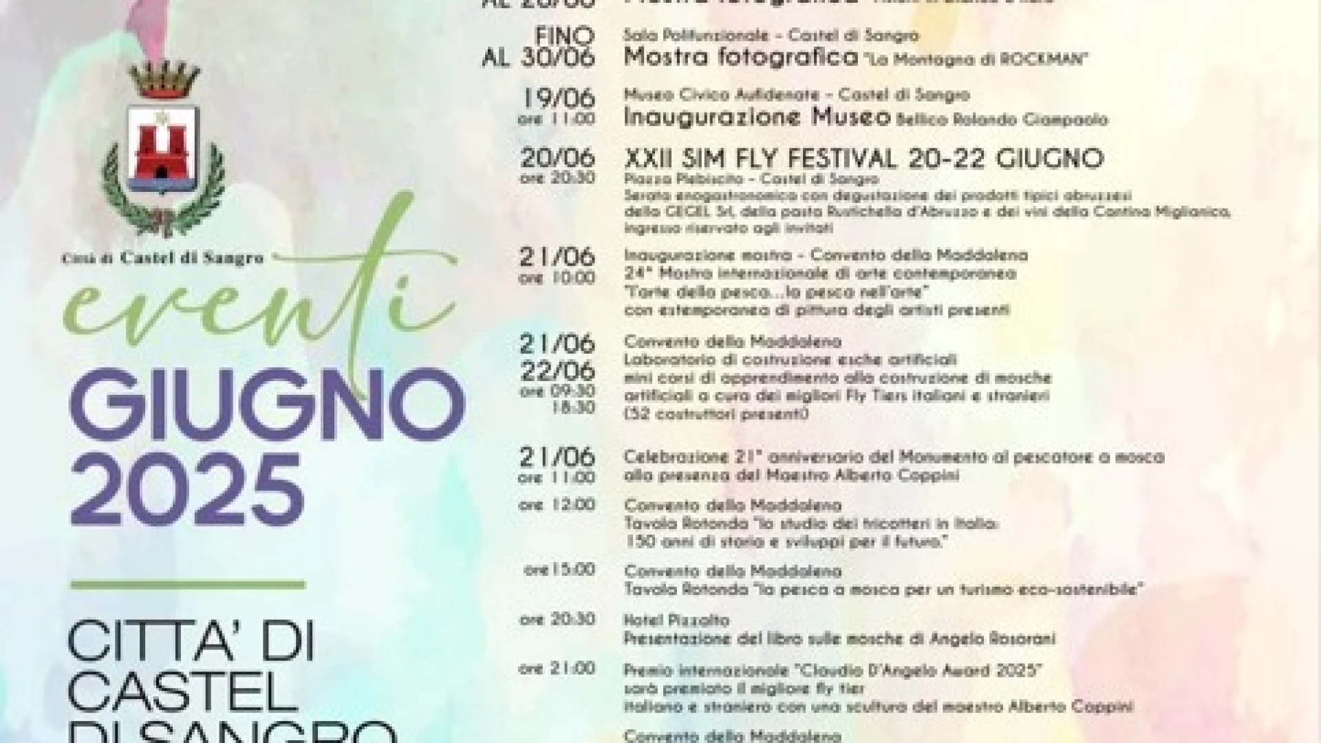 Castel Di Sangro: il calendario completo e scaricabile degli eventi estivi per il mese di giugno.